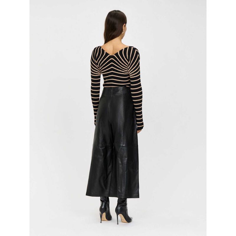 Veronika Maine Stripe V-Neck Rib Knit Top image number 1